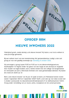 Uitnodiging nieuwe inwoners Meierijstad