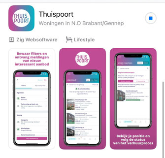 Afbeelding van de Thuispoort-app